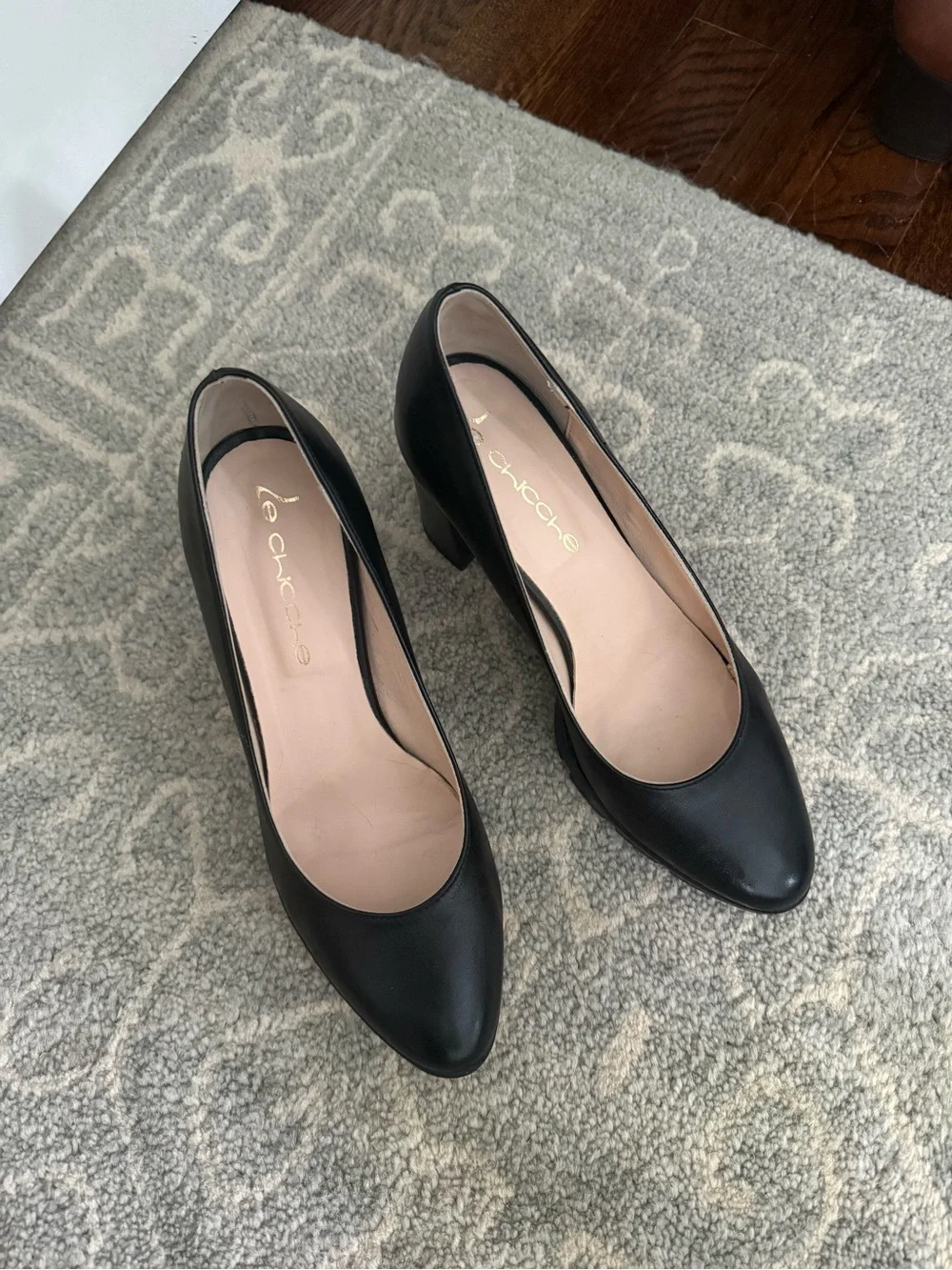 Black Leather Platform Pump